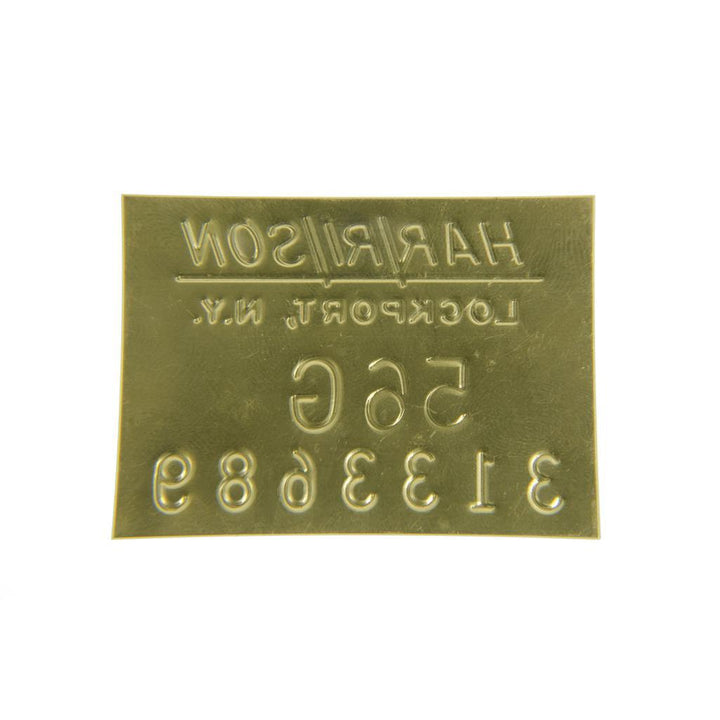 1953-1960 Corvette C1 Radiator Id Plate, Brass Dated