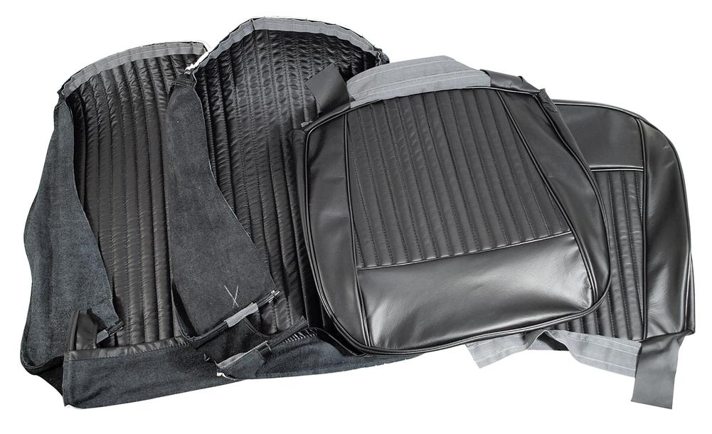 C1 1962-1962 Chevrolet Corvette Leather Seat Covers. Black