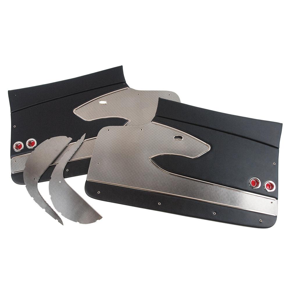 C1 1959-1959 Chevrolet Corvette Door Panels. Black Leather Deluxe