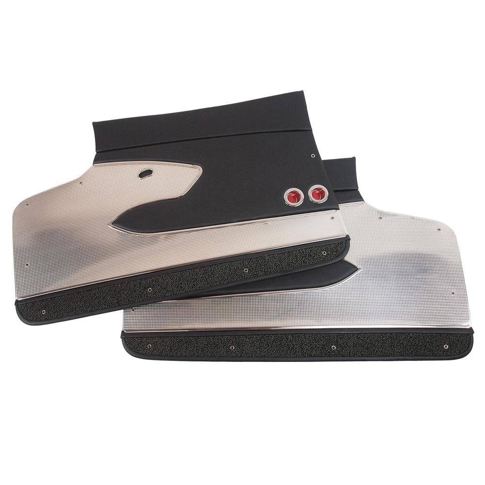 C1 1960-1960 Chevrolet Corvette Door Panels. Black Leather Deluxe