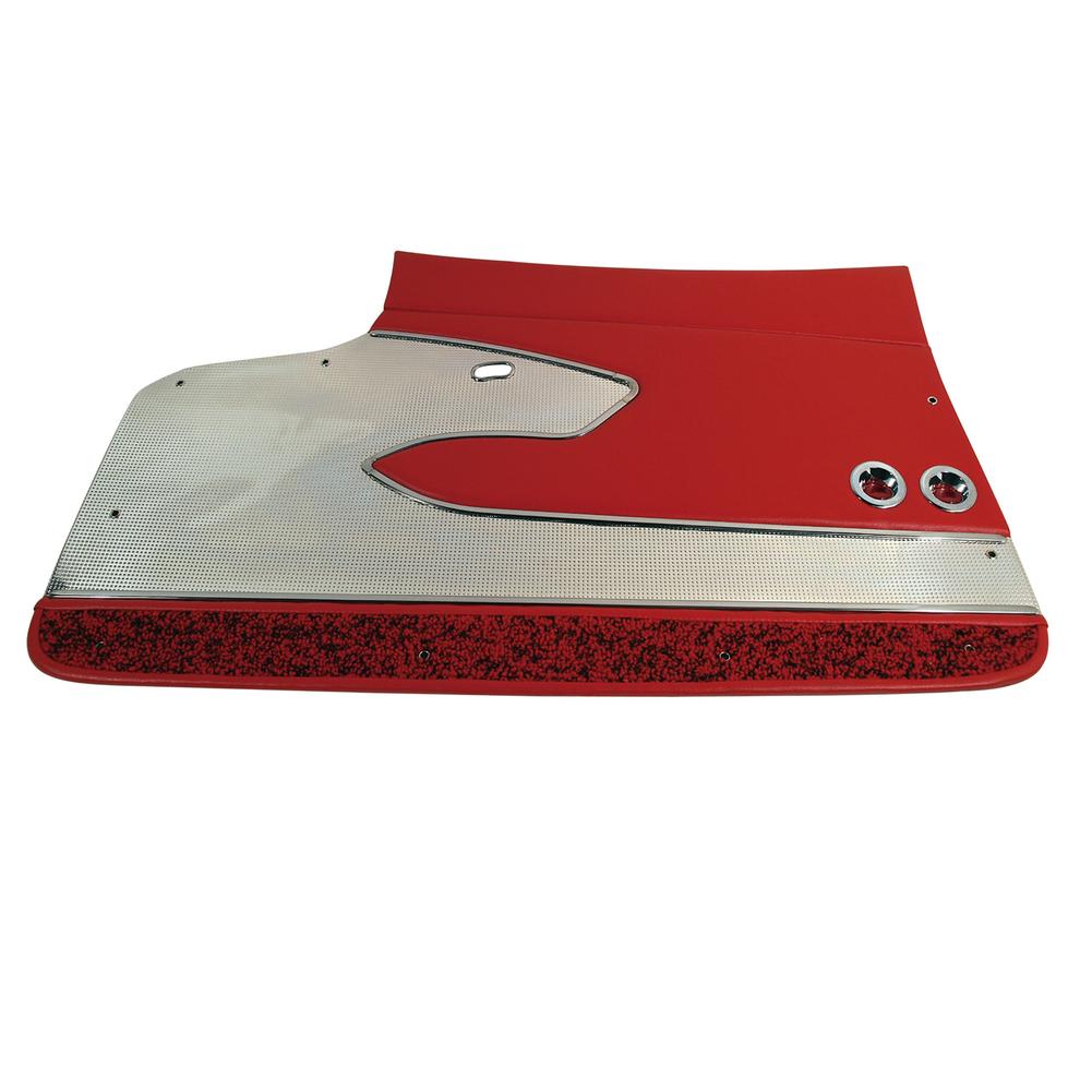 C1 1960-1960 Chevrolet Corvette Door Panels. Red Leather Deluxe