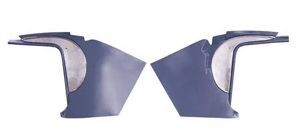 C1 1960 Corvette Deluxe Kick Panels W/Metal Insert & Trim - Blue