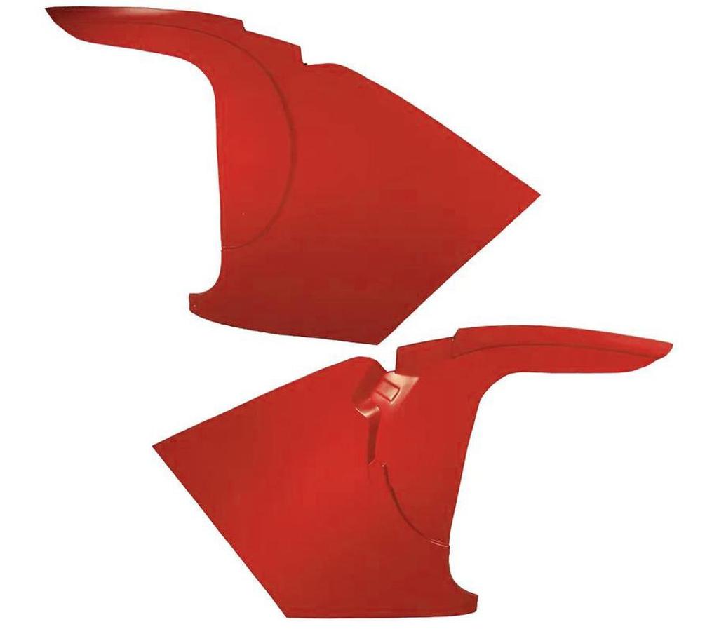 C1 1958 Corvette Kick Panels W/O Inserts - Red