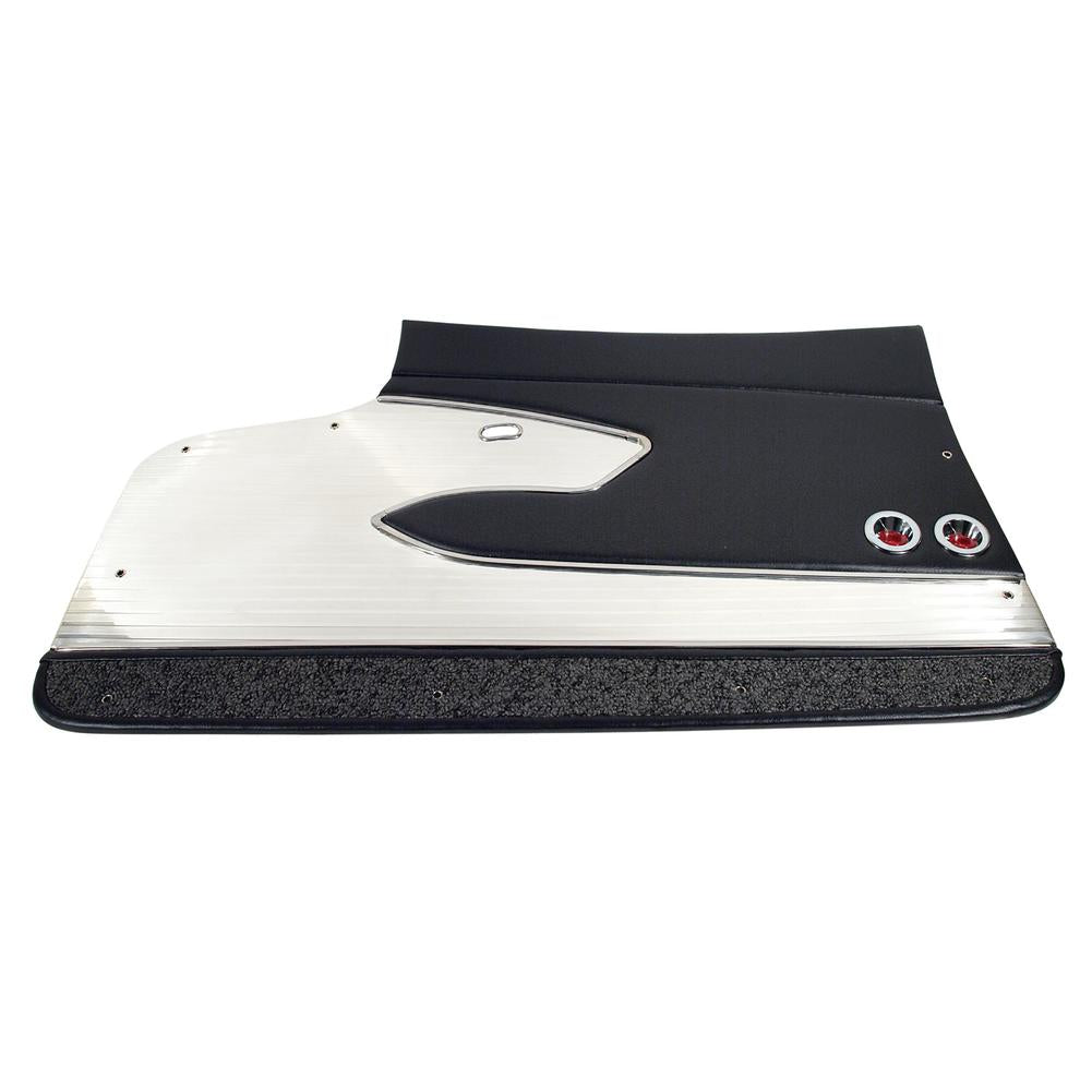C1 1961-1961 Chevrolet Corvette Door Panels. Black Leather Deluxe