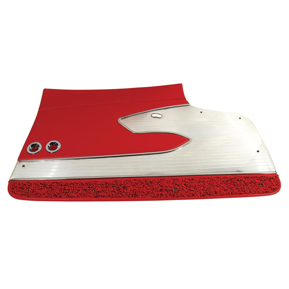 C1 1961-1961 Chevrolet Corvette Door Panels. Red Leather Deluxe