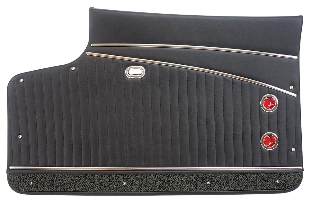C1 1962-1962 Chevrolet Corvette Door Panels. Black Leather Deluxe