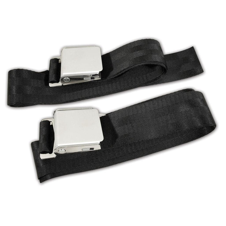 C1 1956-1962 Corvette Seat Belts, Hambone Style - Black