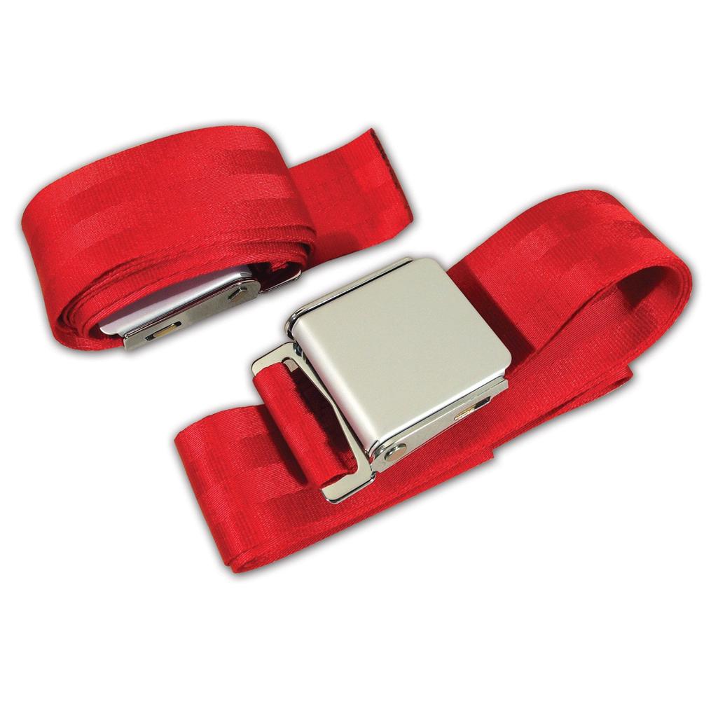 C1 1956-1962 Corvette Seat Belts, Hambone Style - Red