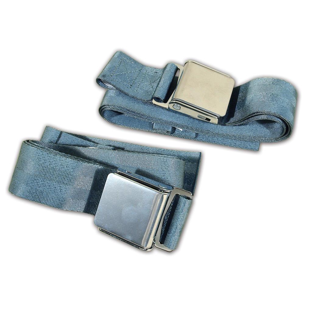 C1 1956-1962 Corvette Seat Belts, Hambone Style - Frost Blue