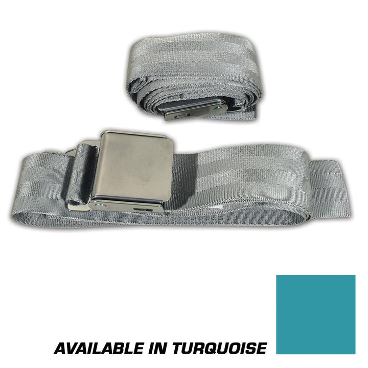 C1 1956-1962 Corvette Seat Belts, Hambone Style - Turquoise