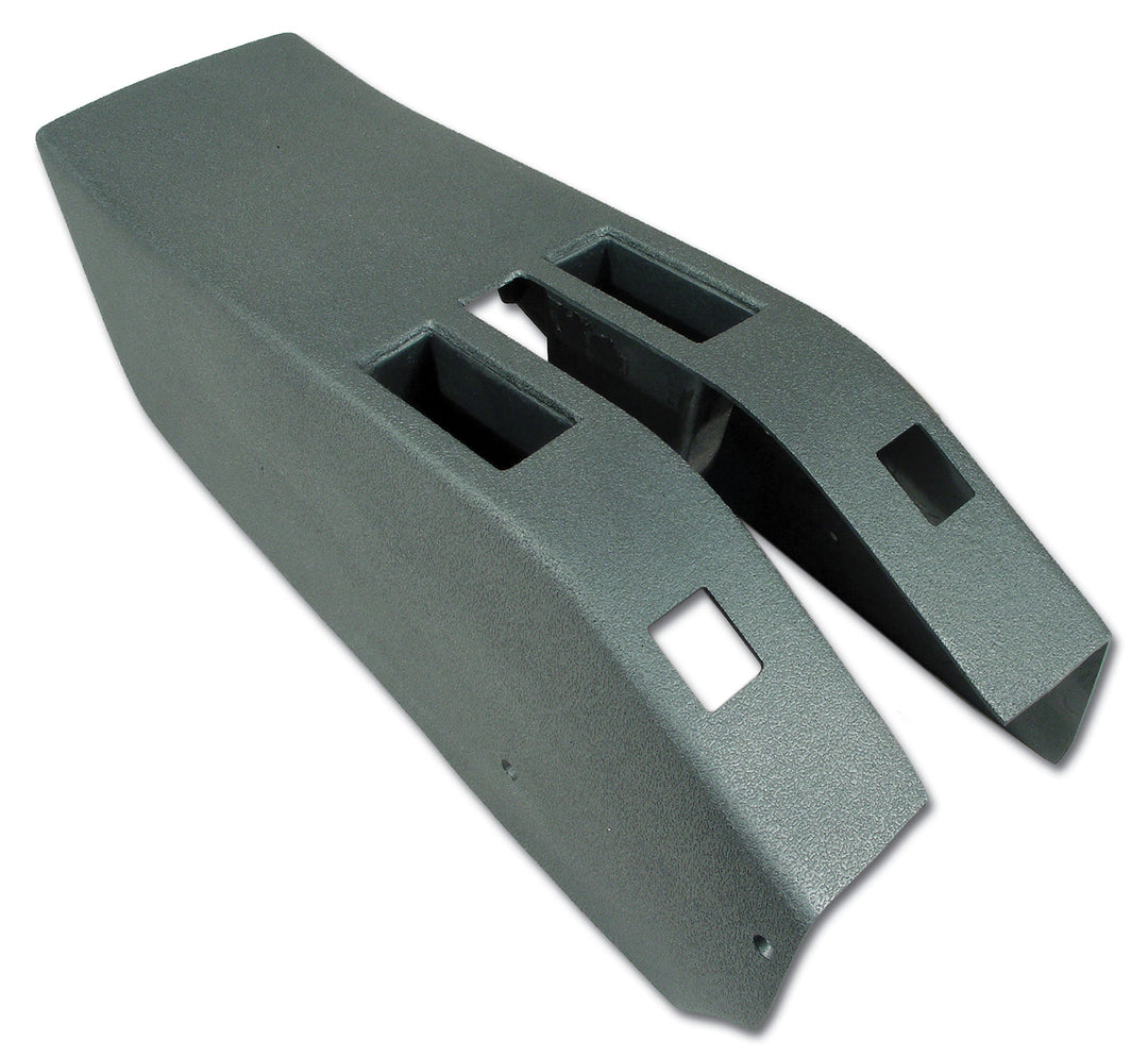 C3 1968 Corvette Park Brake Console W/Power Window Switch Cutouts - Gunmetal