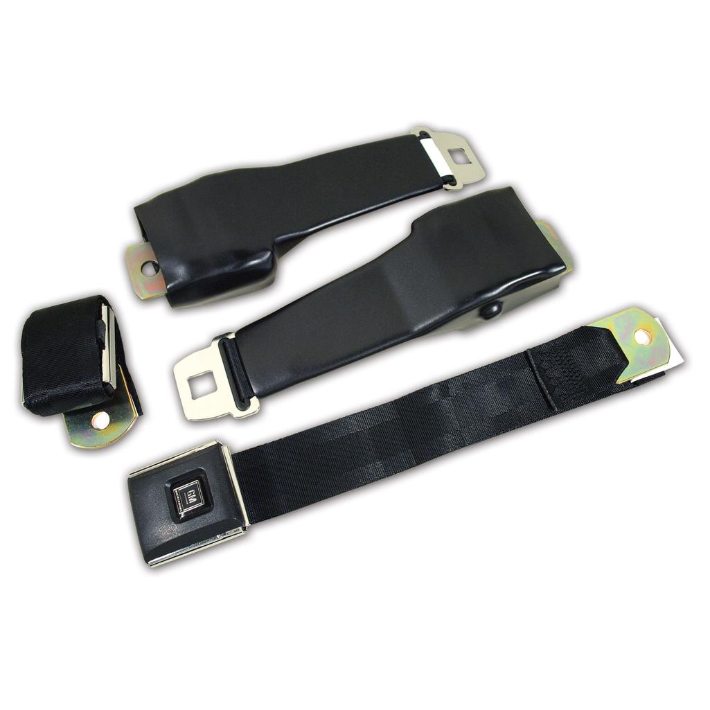 C3 1968 Corvette Seat Belts, OE Retractable Lap - Black