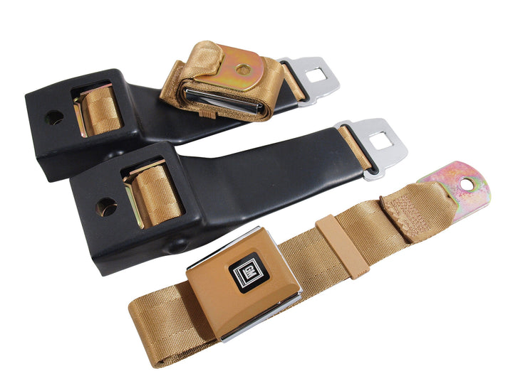 C3 1968 Corvette Seat Belts, OE Retractable Lap - Saddle