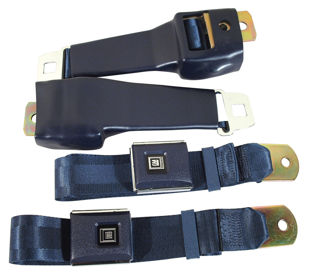 C3 1968 Corvette Seat Belts, OE Retractable Lap - Dark Blue