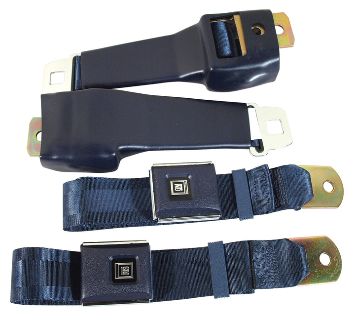 C3 1968 Corvette Seat Belts, OE Retractable Lap - Dark Blue