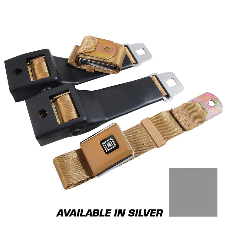 C3 1968 Corvette Seat Belts, OE Retractable Lap - Silver