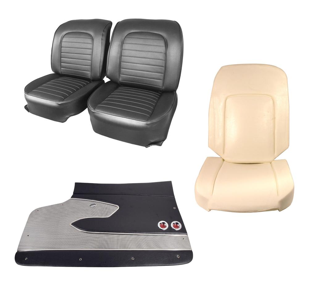 C1 1959-1959 Chevrolet Corvette Interior Package - OE Vinyl Covers, Foam, Deluxe Door Panels - Black