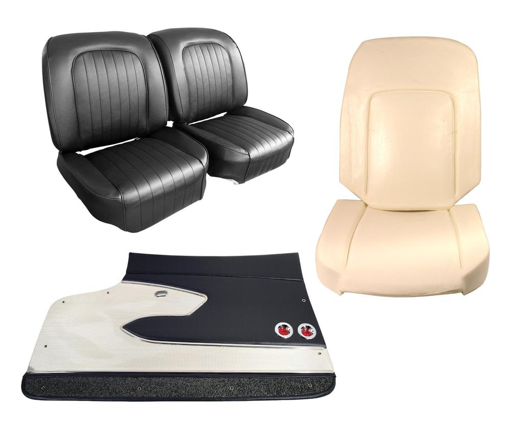 C1 1960-1960 Chevrolet Corvette Interior Package - OE Vinyl Covers, Foam, Deluxe Door Panels - Black
