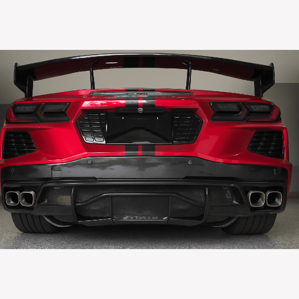 C8 Corvette Full Fill License Plate Frame - Carbon Flash