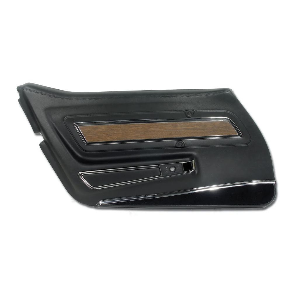 1970-1977 Corvette C3 Interior Package - Full Leather Covers, Foam, Deluxe Door Panels - Black