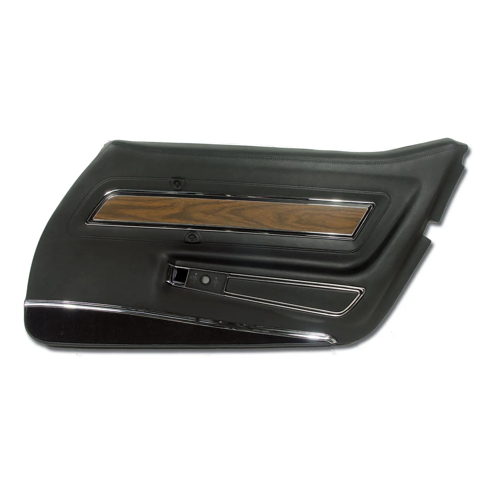 1970-1977 Corvette C3 Interior Package - Full Leather Covers, Foam, Deluxe Door Panels - Black