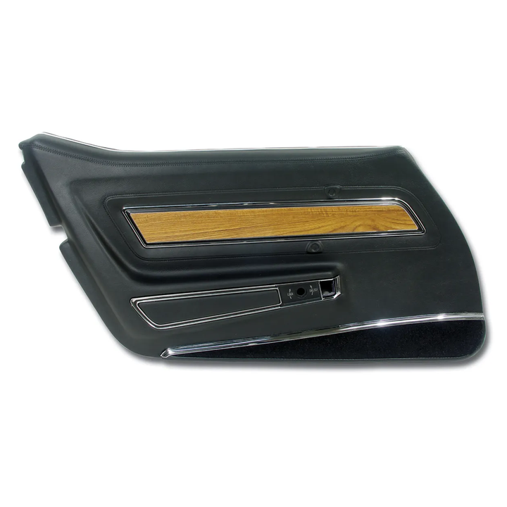 1976 Corvette C3 Interior Package - Full Leather Covers, Foam, Deluxe Door Panels - Black W/Teak