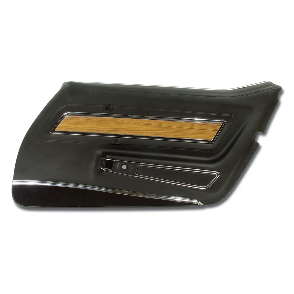 1976 Corvette C3 Interior Package - Full Leather Covers, Foam, Deluxe Door Panels - Black W/Teak