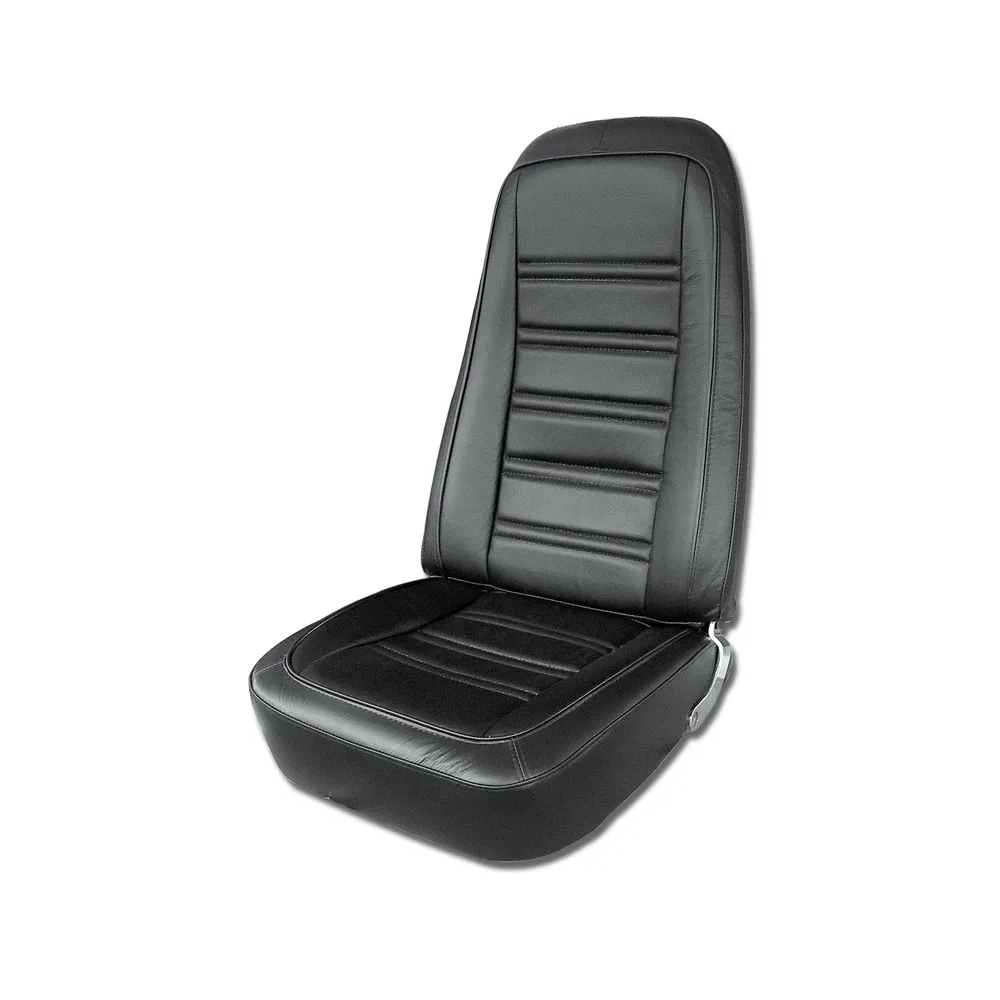1976 Corvette C3 Interior Package - Full Leather Covers, Foam, Deluxe Door Panels - Black/Walnut