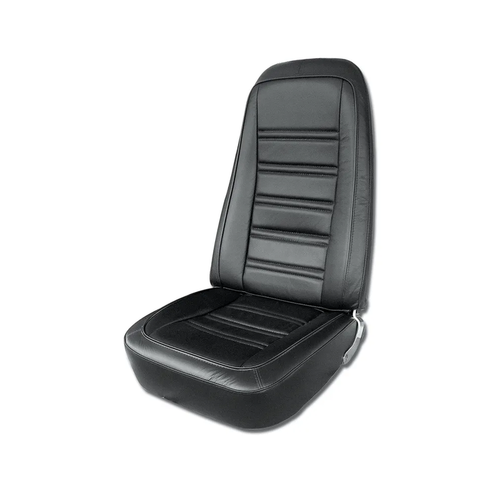1976 Corvette C3 Interior Package - Full Leather Covers, Foam, Deluxe Door Panels - Black/Walnut