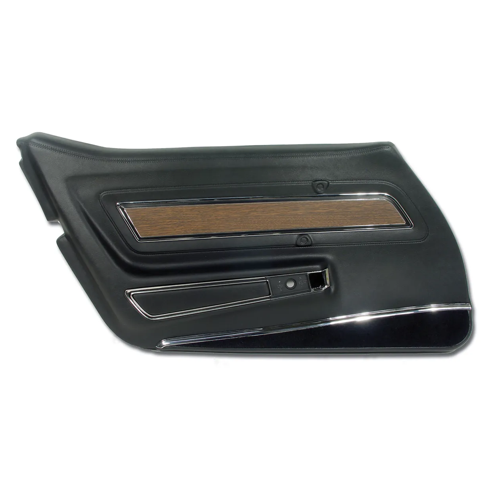 1976 Corvette C3 Interior Package - Full Leather Covers, Foam, Deluxe Door Panels - Black/Walnut