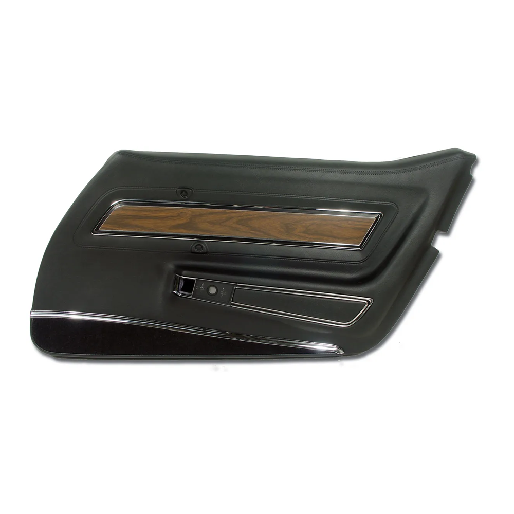 1976 Corvette C3 Interior Package - Full Leather Covers, Foam, Deluxe Door Panels - Black/Walnut