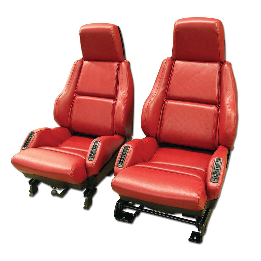 1986-1988 Corvette C4 "Leather-Like" Vinyl Seat Covers, Red Sport