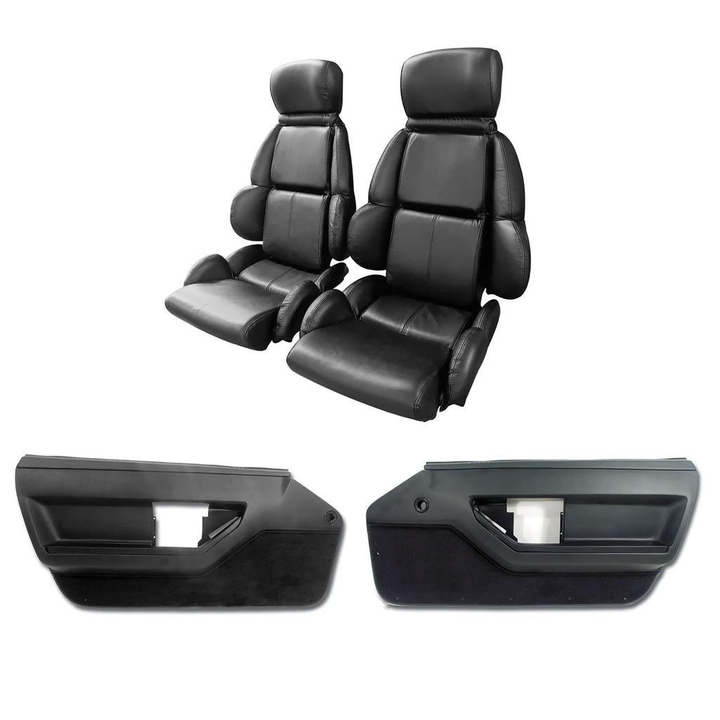 1989 Corvette C4 Interior Package - Mounted Standard Leather Seats - Black - Coupe