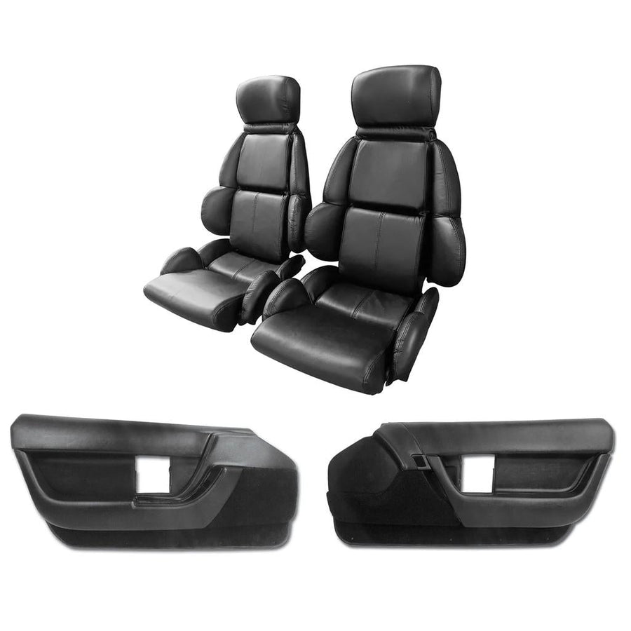 1990-1992 Corvette C4 Interior Package - Mounted Standard Leather Seats - Black