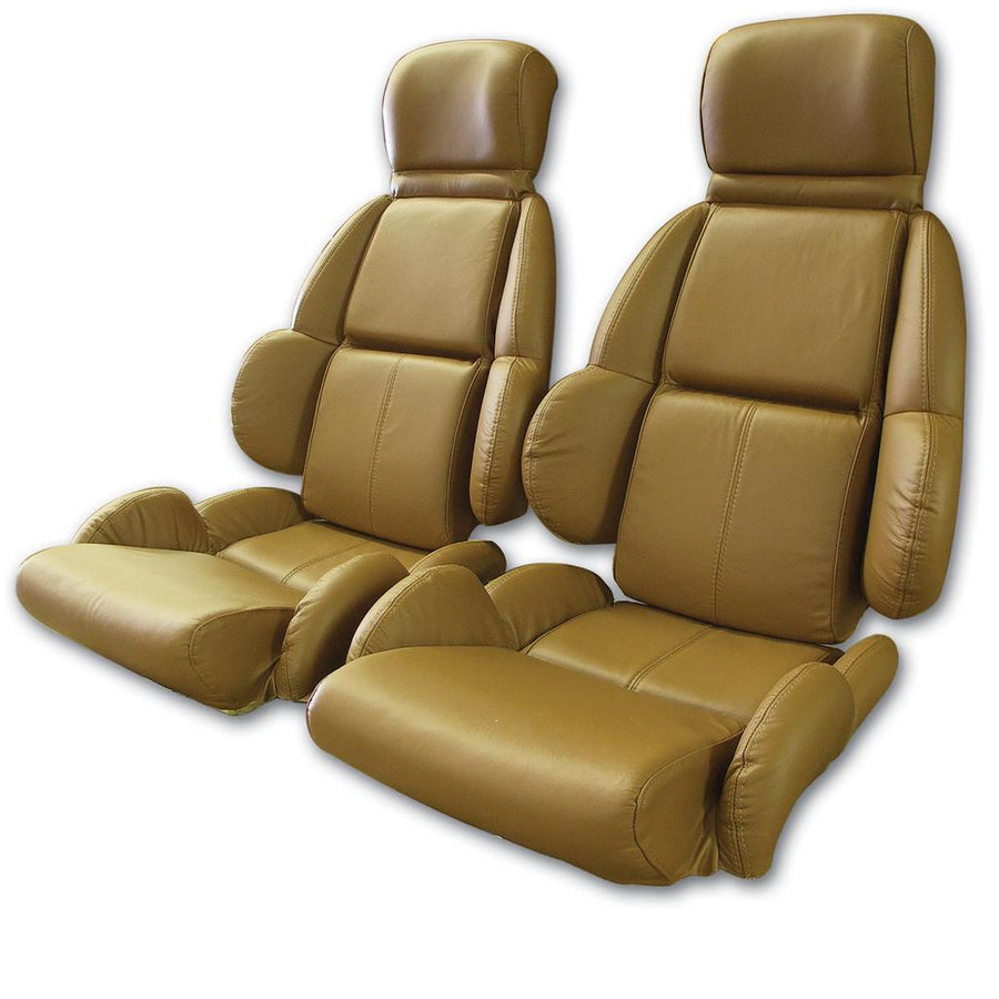 1989-1991 Corvette C4 Mounted Leather Seat Covers, Saddle Standard
