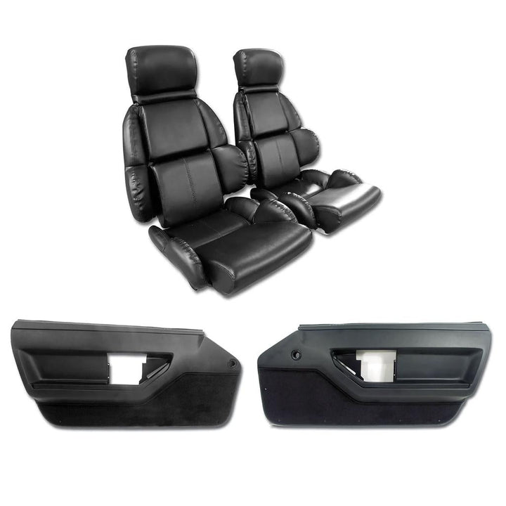1989 Corvette C4 Interior Package - Mounted Std Leather Like Vinyl Seats - Black - Coupe
