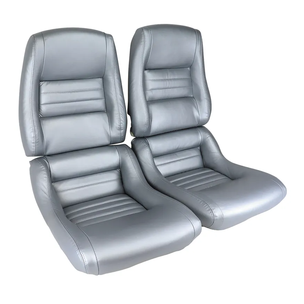 C3 1979-1981 Corvette Mounted Leather Seat Covers Leather-Vinyl-Original - 4-inch Bolster