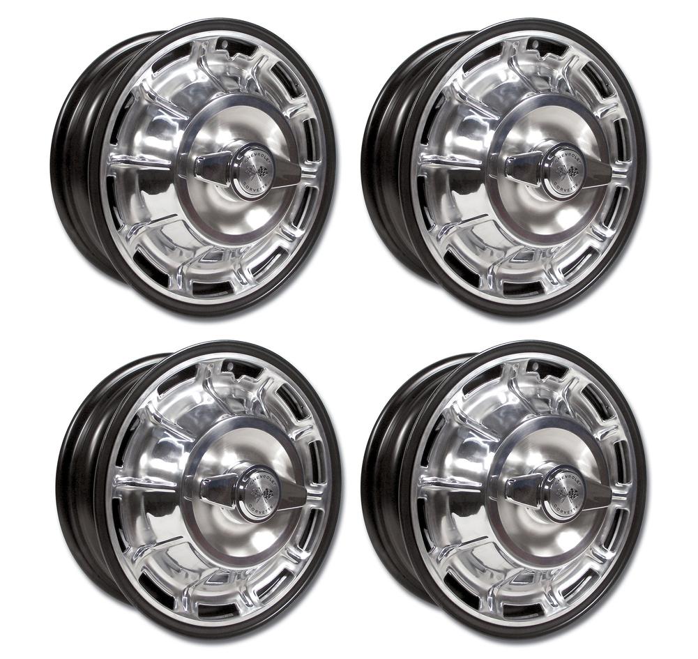 C1 1959-1962 Chevrolet Corvette Steel Wheel Set.