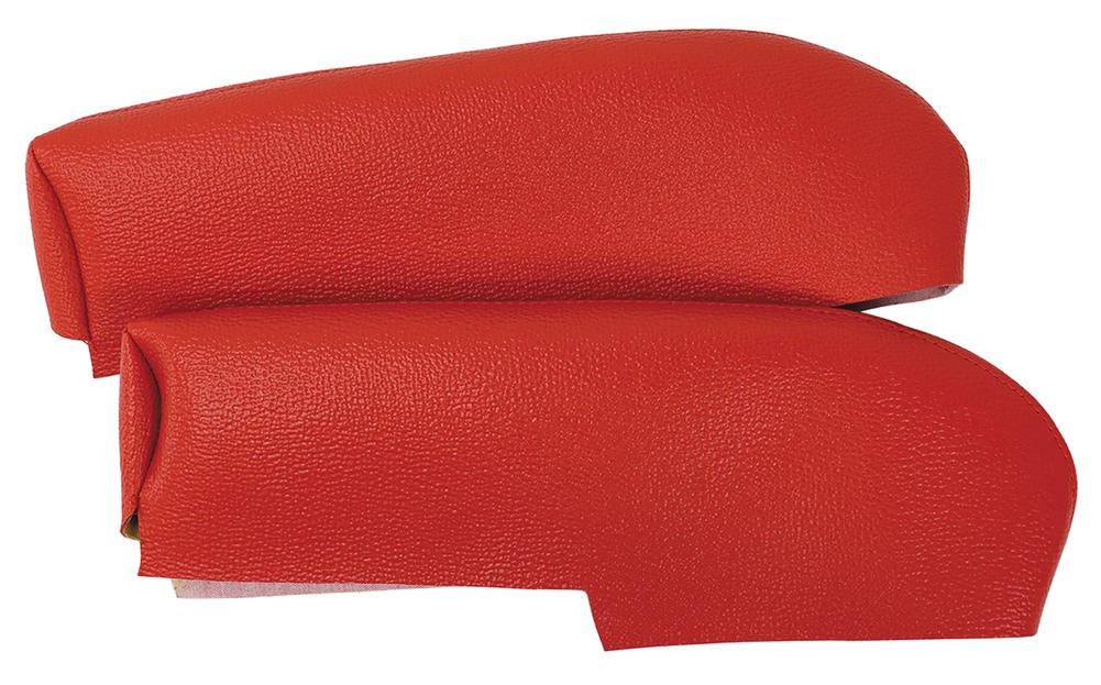 C1 1958-1958 Chevrolet Corvette Vinyl Armrest Cover Pair W/O Pad - Red