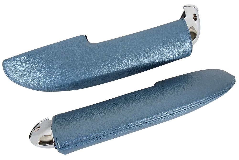 C1 1958-1958 Chevrolet Corvette Armrest Assemblies W/Chrome Ends - Blue