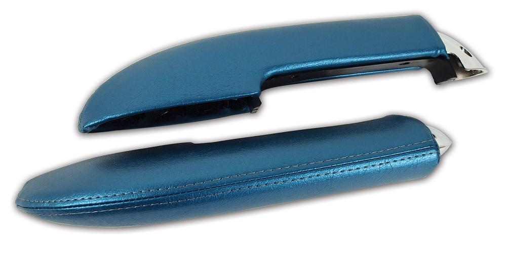 C1 1959-1960 Chevrolet Corvette Armrest Assemblies W/Chrome Ends - W/Chrome End Turquoise