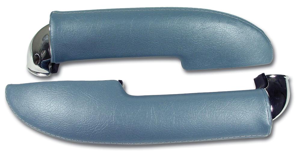 C1 1959-1960 Chevrolet Corvette Armrest Assemblies W/Chrome Ends - W/Chrome End Blue