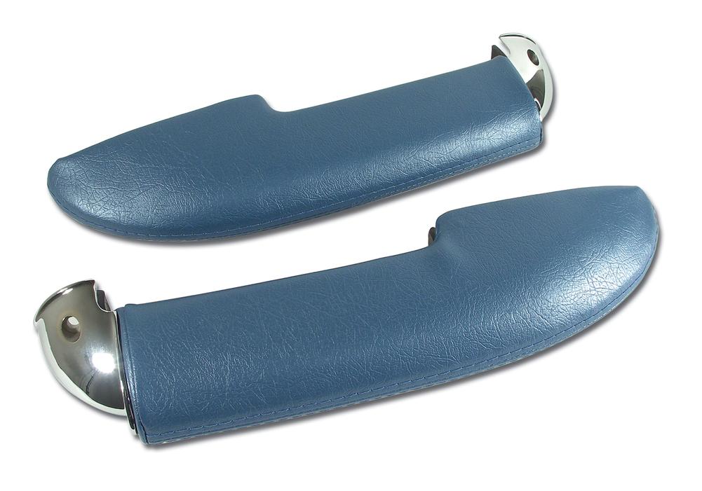 C1 1961-1961 Chevrolet Corvette Armrest Assemblies W/Chrome Ends - W/Chrome End Blue