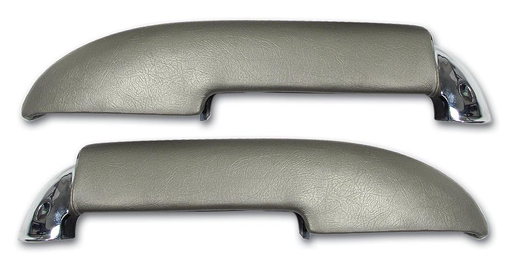 C1 1961-1961 Chevrolet Corvette Armrest Assemblies W/Chrome Ends - W/Chrome End Fawn