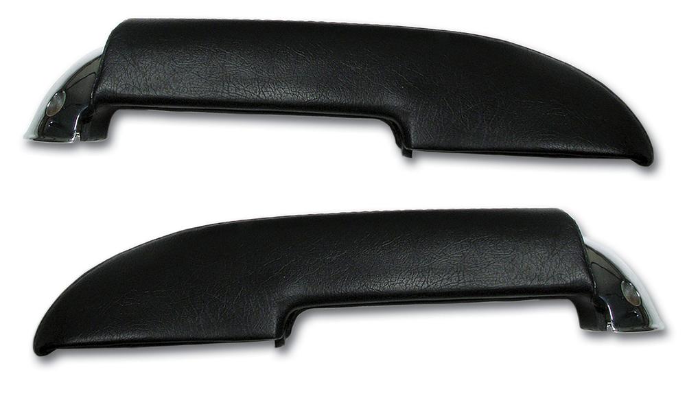 C1 1959-1961 Chevrolet Corvette Armrest Assemblies W/Chrome Ends - W/Chrome End Black