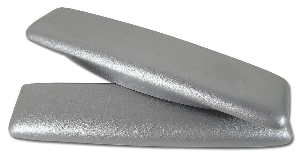 C2 1964 Corvette Vinyl Armrest Covers W/Pads - Silver