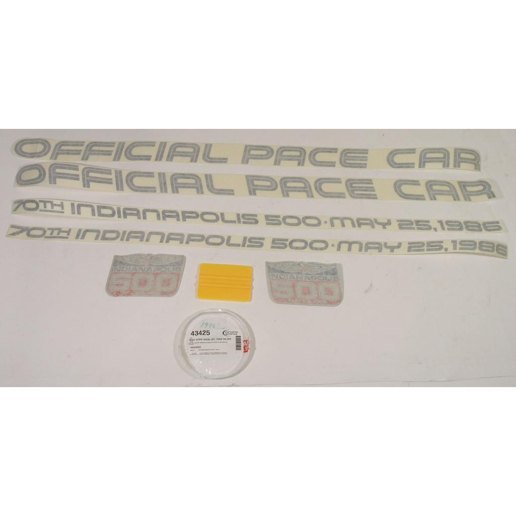 1986 Corvette C4 Body Stripe Decal Kit, Pace Silver