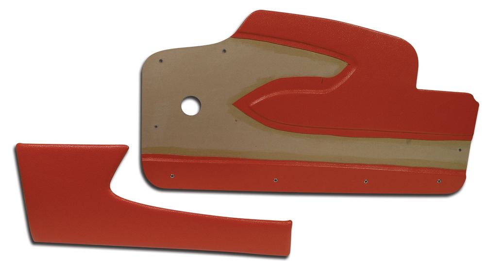 C1 1958-1958 Chevrolet Corvette Door Panels. Red Metal Support