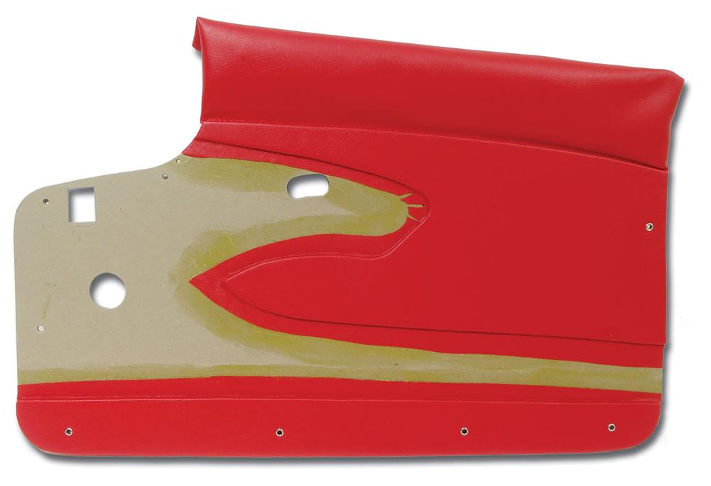 C1 1959-1959 Chevrolet Corvette Door Panels. Red W/O Supports