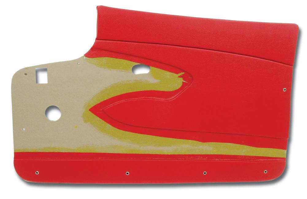 C1 1959-1959 Chevrolet Corvette Door Panels. Red Metal Support